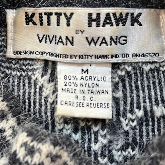 Vintage Kitty Hawk Vivian Lang Sweater Womens Medium 3D Floral Embroidered Knit - Picture 8 of 12